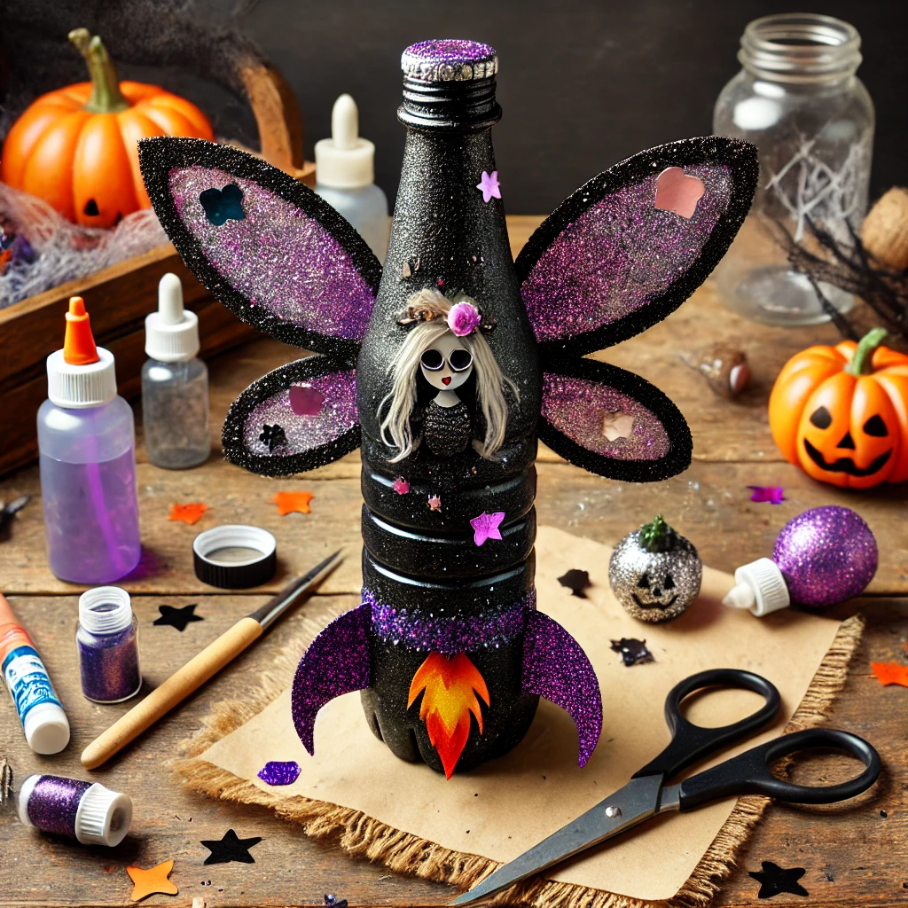 Halloween bottle rocket craft